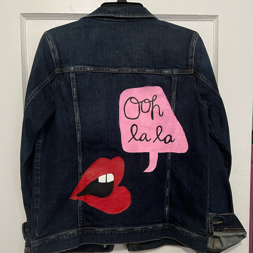 Hand painted Melrose and Market XS jean jacket